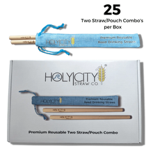 Load image into Gallery viewer, Holy City Straw Company Inner Pack of 25 two straw pouches retail top