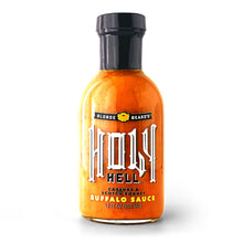 Load image into Gallery viewer, Blonde Beard’s Holy Hell Buffalo Sauce bottle - 12 bottles x 12 oz case