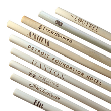 Load image into Gallery viewer, Hotel engraved reusable reed stem drinking straws