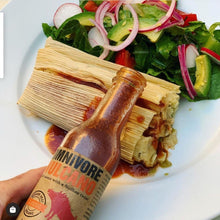 Load image into Gallery viewer, Omnivore hot sauce and mexican tomales