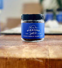 Load image into Gallery viewer, Syracuse Sea Salt Black Garlic Flake Salt Jar