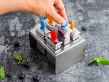 Load image into Gallery viewer, ecozoi Stainless Steel Popsicle Molds, Mini Square with Stainless Steel Sticks