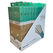 Load image into Gallery viewer, Inner Pack Tall Reusable Reed Drinking Straw 10 Count Boxes Right Angle
