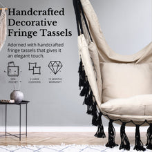 Load image into Gallery viewer, Komorebi Hanging Hammock Chair (Ivory & Black)