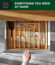 Load image into Gallery viewer, Royal Craft Wood Silverware Drawer Organizer 9 Slots