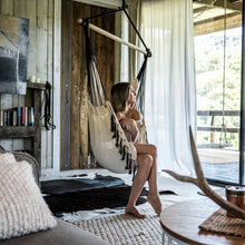 Load image into Gallery viewer, Komorebi Hanging Hammock Chair (Ivory & Black)