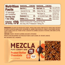 Load image into Gallery viewer, Mezcla Peanut Butter Chocolate Bars - 12 bars x 1.4 oz case