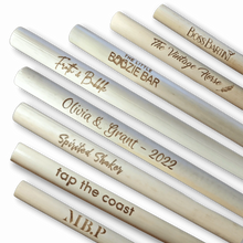 Load image into Gallery viewer, Mobile bar laser engraved reed stem drinking straws