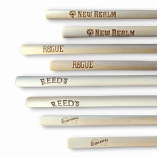 Load image into Gallery viewer, Numerous brewery engraved reusable reed stem straws