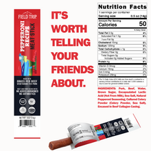 Load image into Gallery viewer, Field Trip Pepperoni Recipe Meat Stick 0.5 oz (24 sticks) box - 9 boxes x 24 sticks case