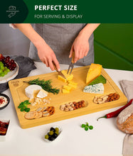 Load image into Gallery viewer, Royal Craft Wood Cutting Board with Compartments 18 x 12"