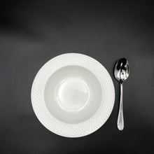 Load image into Gallery viewer, Wilmax Porcelain Fine Julia Porcelain Deep Plate Dinnerware Set For 6 Including 10" inch Charger Plate