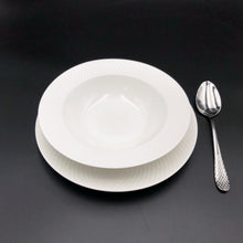 Load image into Gallery viewer, Wilmax Porcelain Fine Julia Porcelain Deep Plate Dinnerware Set For 6 Including 10" inch Charger Plate