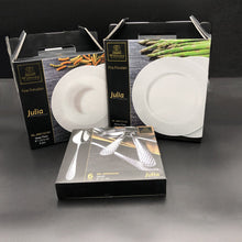 Load image into Gallery viewer, Wilmax Porcelain Fine Julia Porcelain Deep Plate Dinnerware Set For 6 Including 10" inch Charger Plate