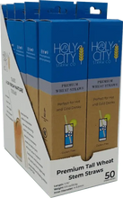 Load image into Gallery viewer, Holy City Straw Company Wheat Inner Pack of 10 50 ct Tall Wheat Straws - Angled Right Open Box