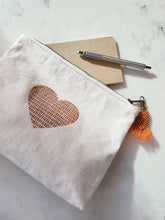 Load image into Gallery viewer, KORISSA Hand Screen Printed Cotton Canvas Pouch - Love