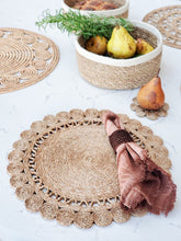 Load image into Gallery viewer, KORISSA Jute Flower Placemat (Set of 2)