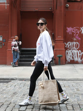 Load image into Gallery viewer, KORISSA Jute Canvas Market Bag With Pompom