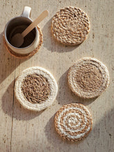Load image into Gallery viewer, KORISSA Natural Coaster Gift Set with Heart pouch