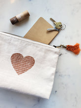 Load image into Gallery viewer, KORISSA Hand Screen Printed Cotton Canvas Pouch - Love