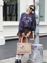 Load image into Gallery viewer, KORISSA Jute Canvas Shopping Bag With Pompom