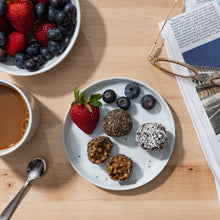Load image into Gallery viewer, chia crunch bites, energy bites, Sattva Vida, Gluten Free, vegan, Vegan Snacks, Energy Bites, Plant Protein, Whole Foods, Dates, Non Gmo, Healthy Snacks, energy bar, snack bar, protein bar, dark chocolate bar, dairy free snacks, vegan bars, low sugar, Energy Boost, nutrition bars, raw
