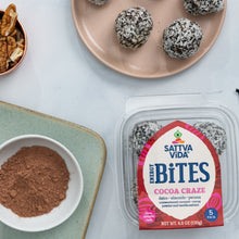 Load image into Gallery viewer, sattva vida energy bites bulk box, Sattva Vida, Gluten Free, vegan, Vegan Snacks, Energy Bites, Plant Protein, Whole Foods, Dates, Non Gmo, Healthy Snacks, energy bar, snack bar, protein bar, dark chocolate bar, dairy free snacks, vegan bars, low sugar, Energy Boost, nutrition bars, raw ingredients