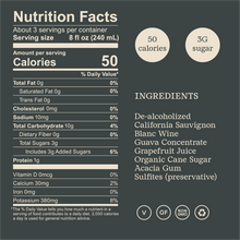 Load image into Gallery viewer, Surely Sauvignon Blanc Non-alcoholic White Wine Nutrition Facts