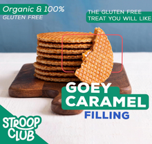 Load image into Gallery viewer, Stroop Club Gluten Free Traditional Caramel Organic Stroopwafels (NOT VEGAN Box - 12 packs x 2-pack case