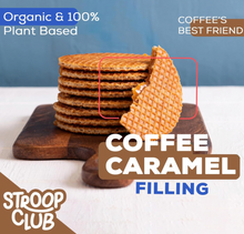 Load image into Gallery viewer, Stroop Club Coffee Caramel Plant Based and Organic Stroopwafels Box - 12 packs x 2-pack case