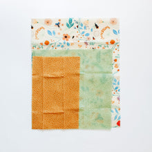 Load image into Gallery viewer, Goldilocks Goods Beeswax Food Wraps: Pollinators Set of 3