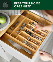 Load image into Gallery viewer, Royal Craft Wood Silverware Drawer Organizer 9 Slots