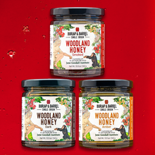 Load image into Gallery viewer, 3 Pack of 12 oz Woodland Honey from Burlap & Barrel: Amber, Smoked & Dark.