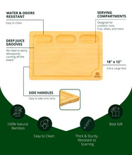 Load image into Gallery viewer, Royal Craft Wood Cutting Board with Compartments 18 x 12"