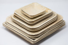 Load image into Gallery viewer, 9.5-inch Square Palm Leaf Plate with Round Edges, 200 Count