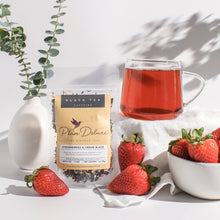 Load image into Gallery viewer, Plum Deluxe Tea Strawberries & Cream Black Tea (with Rose)