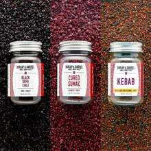 Load image into Gallery viewer, Taste of Turkey Trio with Black Urfa Chili, Cured Sumac and Kebab. From Burlap & Barrel
