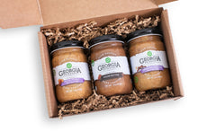 Load image into Gallery viewer, Georgia Grinders Pecan Butter: Trio Gift Box - 3 Jars x 12 oz