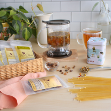 Load image into Gallery viewer, Plum Deluxe Tea Ultimate Hot Tea Bundle (Tea, Sweets, Scoop, Tin, and Tea Maker)