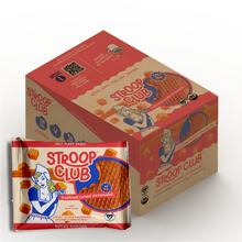 Load image into Gallery viewer, Image of a box of 12x 2 pack Traditional Caramel Organic and Pland Based Stroopwafels