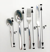 Load image into Gallery viewer, Wilmax Porcelain Four (4) Piece 18/10 Stainless Steel Dinner Set