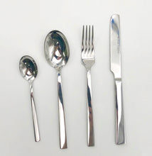 Load image into Gallery viewer, Wilmax Porcelain Four (4) Piece 18/10 Stainless Steel Dinner Set