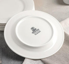 Load image into Gallery viewer, Wilmax Porcelain White Dessert Plate With Embossed Wide Rim 8" inch |Set Of 6 In Gift Box