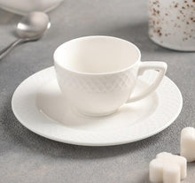 Load image into Gallery viewer, Wilmax Porcelain White 3 Oz | 90 Ml Coffee Cup & Saucer Set Of 6 In Gift Box
