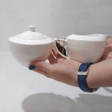Load image into Gallery viewer, Wilmax Porcelain White Sugar Bowl 11 Oz & Creamer