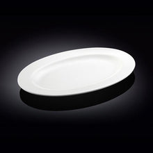 Load image into Gallery viewer, Wilmax Porcelain Professional Rolled Rim White Oval Plate / Platter 14" inch |