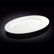 Load image into Gallery viewer, Wilmax Porcelain Professional Rolled Rim White Oval Plate / Platter 16" inch |