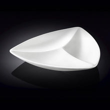 Load image into Gallery viewer, Wilmax Porcelain Set Of 3 White Divided Triangular Dish 11.5" inch | 29 Cm