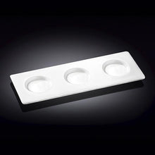 Load image into Gallery viewer, Wilmax Porcelain Set Of 6 White Tray With Dish / Cup Holders 10" inch X 3.5" inch |