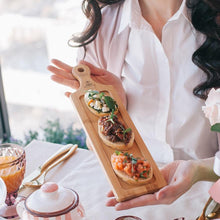Load image into Gallery viewer, Wilmax Porcelain Set Of 5 Bamboo Tray 14.5" inch X 3.75" inch | For Appetizers / Barbecue / Burger Sliders
